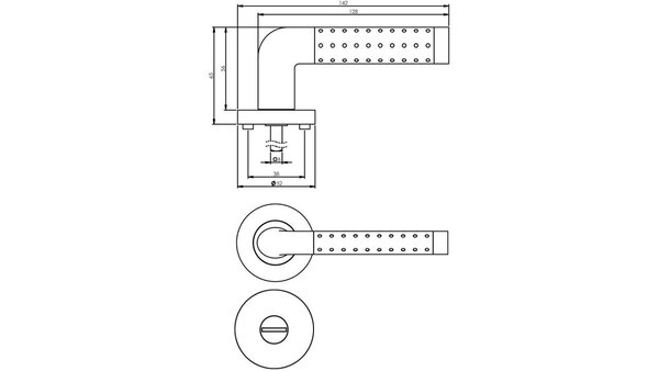 Intersteel Deurkruk Marion op rozet verdekt ø52x10mm met nokken chroom/nikkel mat