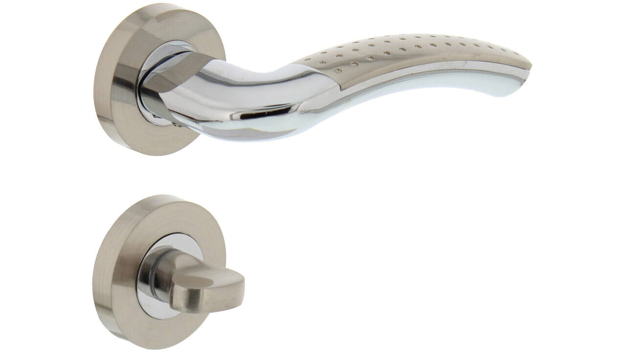 Intersteel Deurkruk Sharon op rozet verdekt ø52x10mm met nokken chroom/nikkel mat