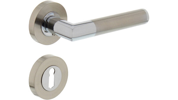 Intersteel Deurkruk Bastian op rozet verdekt ø52x10mm met nokken chroom/nikkel mat