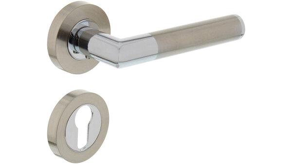 Intersteel Deurkruk Bastian op rozet verdekt ø52x10mm met nokken chroom/nikkel mat