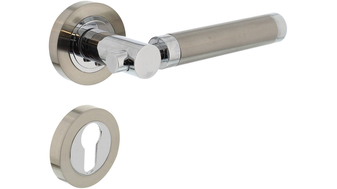 Intersteel Deurkruk Birgit op rozet verdekt ø52x10mm met nokken chroom/nikkel mat