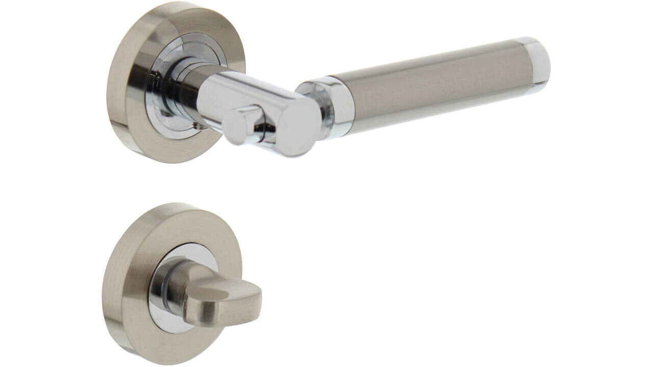 Intersteel Deurkruk Birgit op rozet verdekt ø52x10mm met nokken chroom/nikkel mat