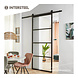 Intersteel  DIY schuifdeur Cubo zwart incl. transparant glas 980x2150x28mm + zwart ophangsysteem Basic