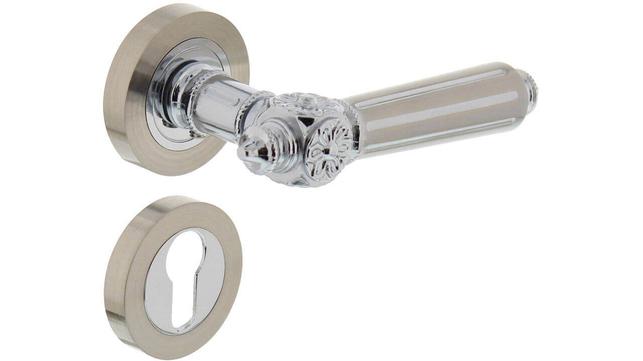 Intersteel Deurkruk Julietta op rozet verdekt ø52x10mm met nokken chroom/nikkel mat