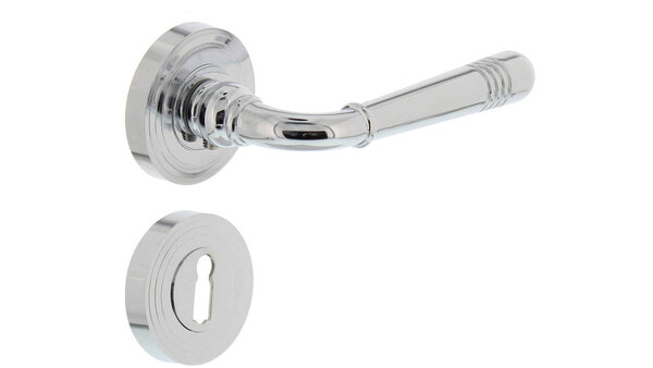 Intersteel Deurkruk Helena op rozet verdekt met rillen ø55x10mm met nokken chroom