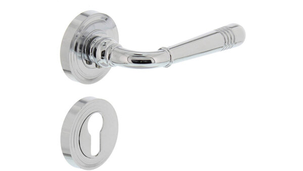 Intersteel Deurkruk Helena op rozet verdekt met rillen ø55x10mm met nokken chroom