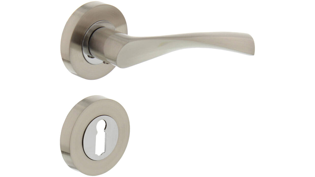 Intersteel Deurkruk Giussy op rozet verdekt ø52x10mm met nokken nikkel mat