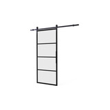 Intersteel DIY schuifdeur Cubo zwart incl. mat glas 980x2150x28mm + zwart ophangsysteem Basic.