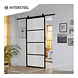 Intersteel DIY schuifdeur Cubo zwart incl. mat glas 980x2150x28mm + zwart ophangsysteem Basic-Top