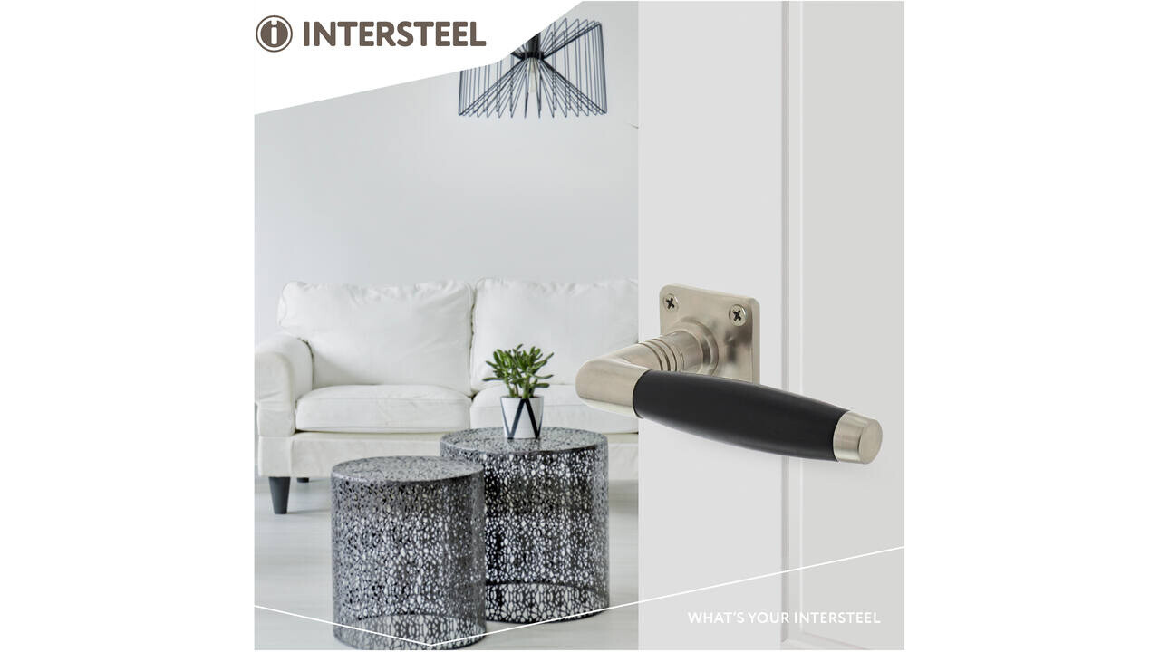 Intersteel Deurkruk Ton basic met rozet 38x38x6mm nikkel mat/zwart