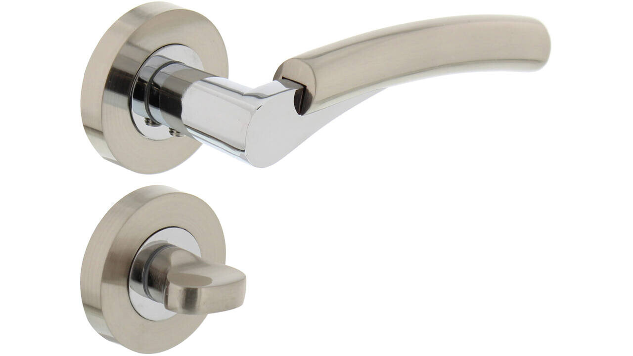 Intersteel Deurkruk Bryan op rozet verdekt ø52x10mm met nokken chroom/nikkel mat