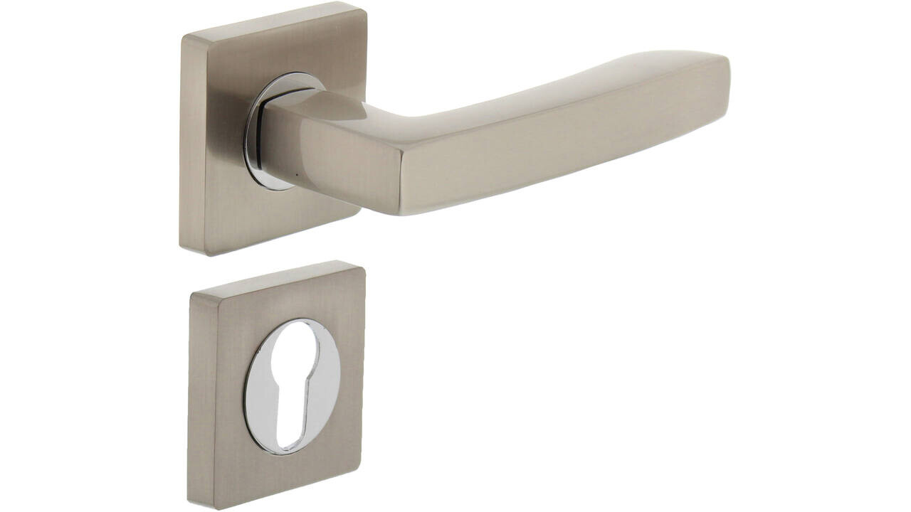Intersteel Deurkruk Dean op rozet verdekt 55x55x10mm met nokken chroom/nikkel mat