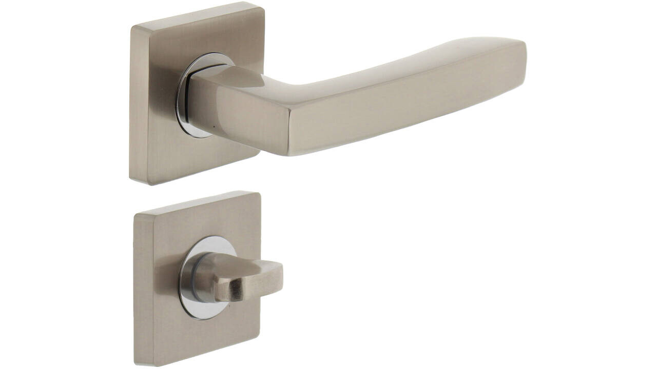Intersteel Deurkruk Dean op rozet verdekt 55x55x10mm met nokken chroom/nikkel mat