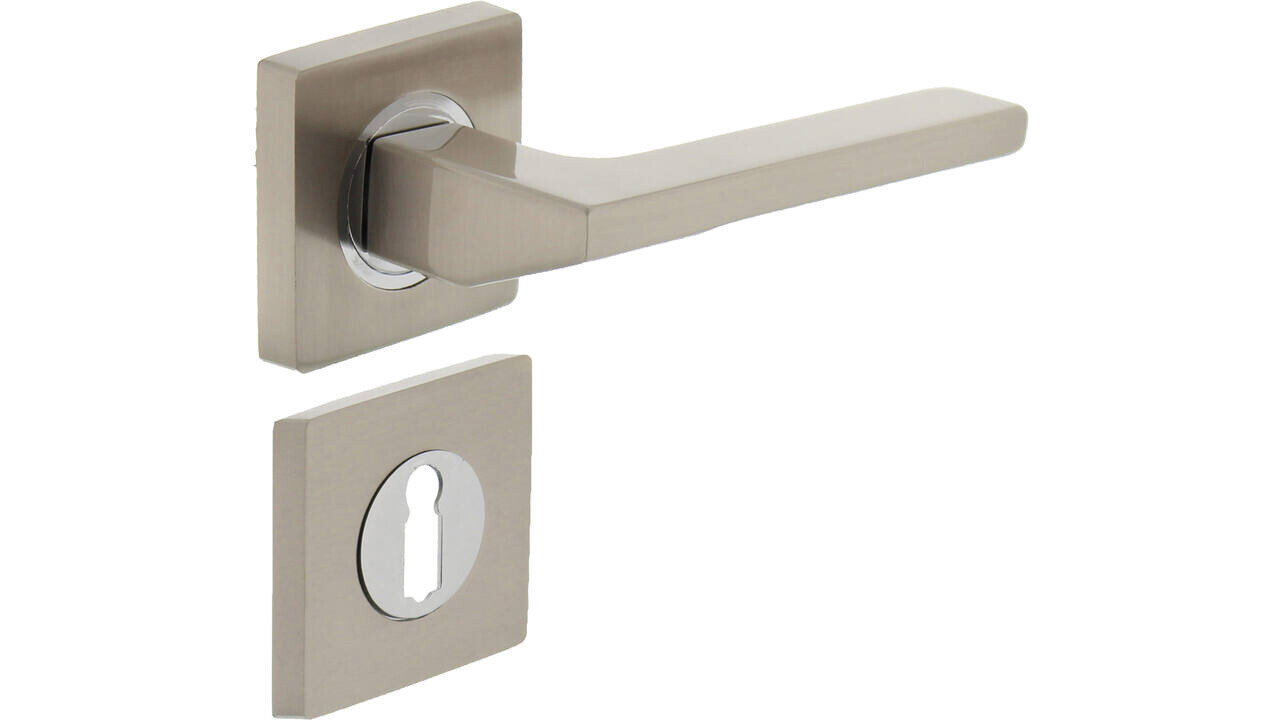 Intersteel Deurkruk Ben op rozet verdekt 55x55x10mm met nokken chroom/nikkel mat