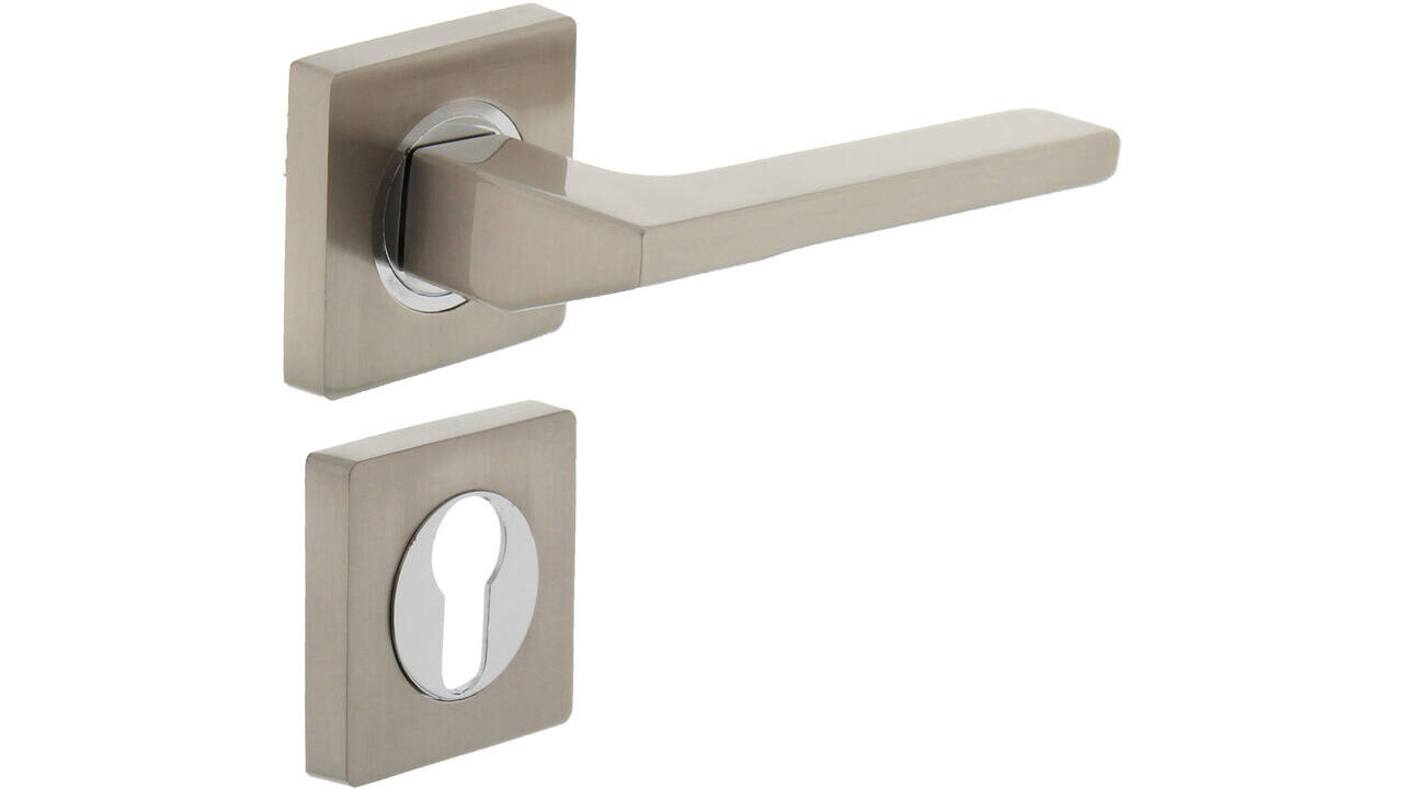 Intersteel Deurkruk Ben op rozet verdekt 55x55x10mm met nokken chroom/nikkel mat