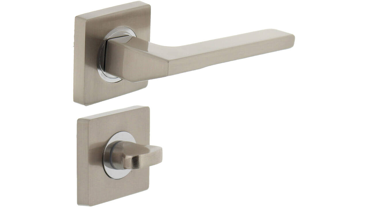 Intersteel Deurkruk Ben op rozet verdekt 55x55x10mm met nokken chroom/nikkel mat