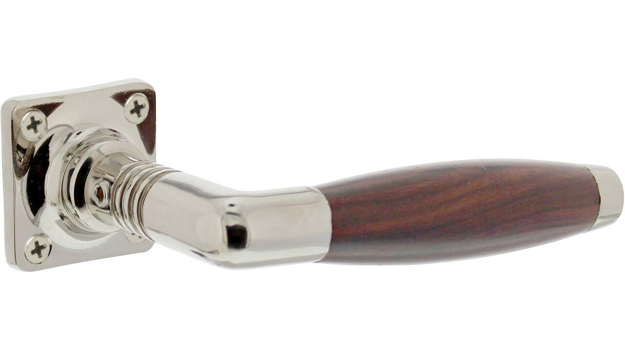 Intersteel Deurkruk Ton basic met rozet 38x38x6mm nikkel/palissander