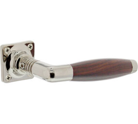 Intersteel Deurkruk Ton basic met rozet 38x38x6mm nikkel/palissander