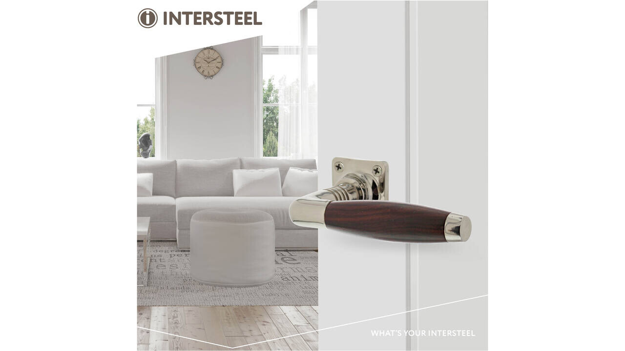 Intersteel Deurkruk Ton basic met rozet 38x38x6mm nikkel/palissander