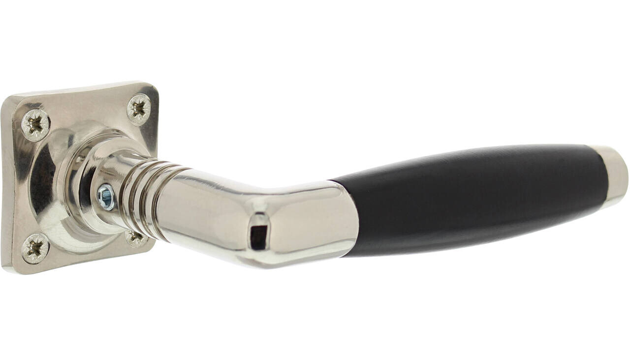 Intersteel Deurkruk Ton basic met rozet 38x38x6mm nikkel/zwart