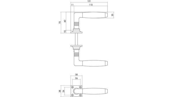 Intersteel Deurkruk Ton basic met rozet 38x38x6mm nikkel/zwart