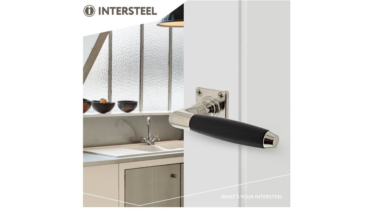 Intersteel Deurkruk Ton basic met rozet 38x38x6mm nikkel/zwart