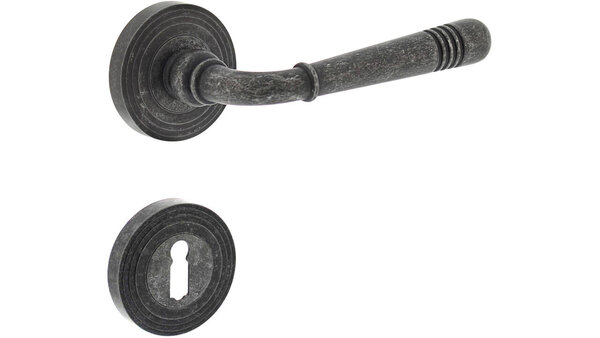 Intersteel Deurkruk Helena op rozet verdekt met rillen ø55x10mm met nokken oud grijs