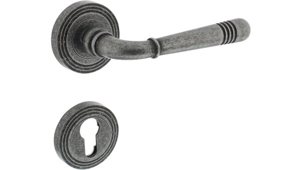 Intersteel Deurkruk Helena op rozet verdekt met rillen ø55x10mm met nokken oud grijs