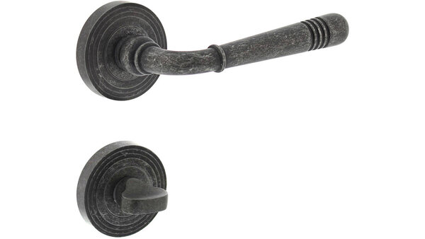 Intersteel Deurkruk Helena op rozet verdekt met rillen ø55x10mm met nokken oud grijs