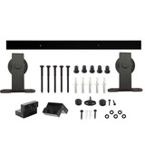 Intersteel Schuifdeursysteem 2x1 meter met hangrollen recht top 130mm zwart