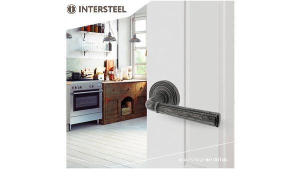 Intersteel Deurkruk Bellevue op rozet verdekt met rillen ø55x10mm met nokken oud grijs