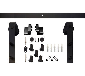 Intersteel Schuifdeursysteem 2x1 meter met hangrollen recht 290mm zwart