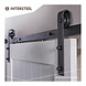 Intersteel Schuifdeursysteem 2x1 meter met hangrollen recht 290mm zwart