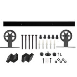 Intersteel Schuifdeursysteem 2x1 meter met hangrollen spaakwiel top 170mm zwart