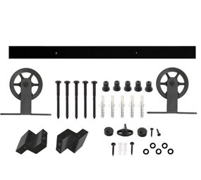 Intersteel Schuifdeursysteem 2x1 meter met hangrollen spaakwiel top 170mm zwart
