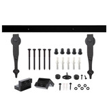 Intersteel Schuifdeursysteem 2x1 meter met hangrollen pijlvorm 290mm zwart