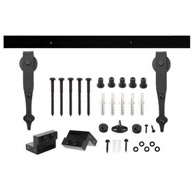 Intersteel Schuifdeursysteem 2x1 meter met hangrollen pijlvorm 290mm zwart