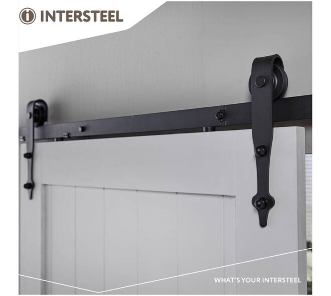 Intersteel Schuifdeursysteem 2x1 meter met hangrollen pijlvorm 290mm zwart