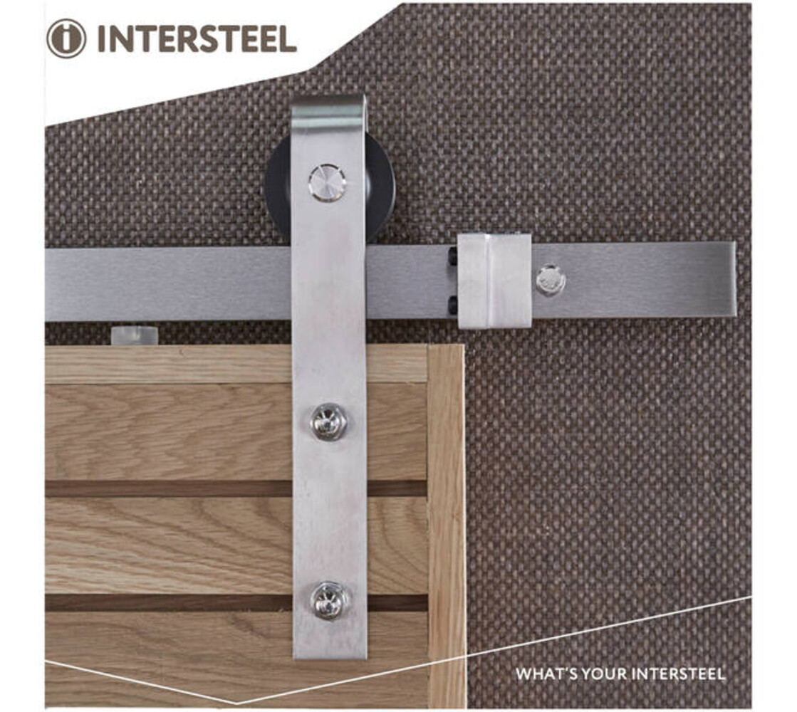 Intersteel Schuifdeursysteem 2x1 meter met hangrollen recht 290mm rvs