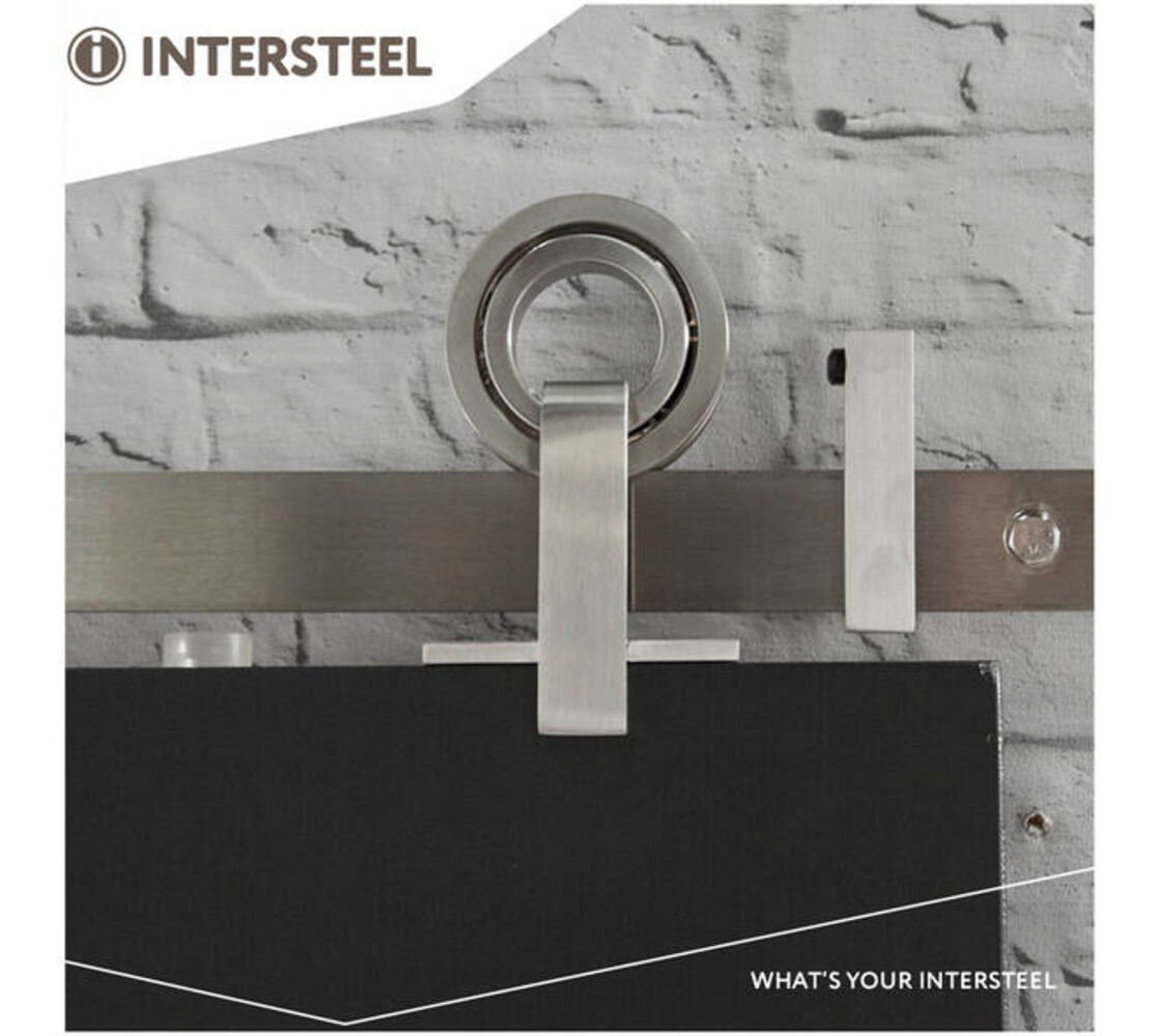 Intersteel Schuifdeursysteem 2x1 meter met hangrollen open wiel top 155mm rvs