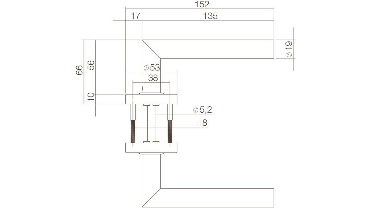 Intersteel Deurkruk Jura op rozet verdekt ø53x10mm rvs getrommeld