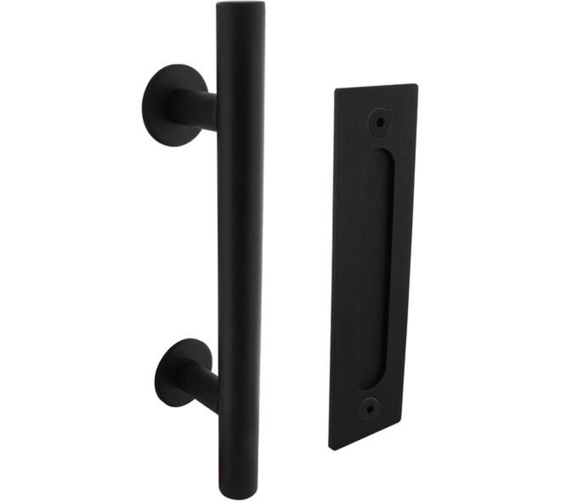 Intersteel  Deurgreep T-vorm ø25x305mm met schuifdeurkom 220x60mm zwart