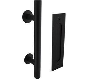 Intersteel Deurgreep T-vorm ø25x305mm met schuifdeurkom 220x60mm zwart