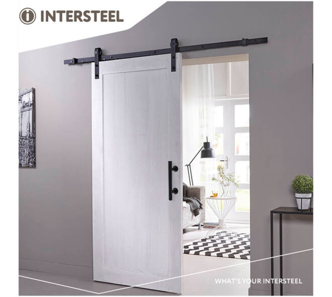 Intersteel  Deurgreep T-vorm ø25x305mm met schuifdeurkom 220x60mm zwart