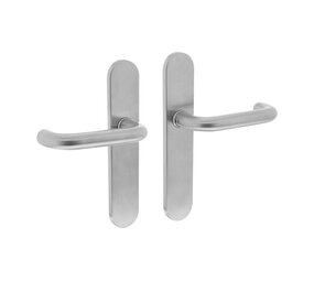 Intersteel Deurkruk Rond op schild verdekt ovaal 220x42mm blind rvs