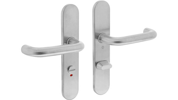 Intersteel Deurkruk Rond op schild verdekt ovaal 220x42mm blind rvs