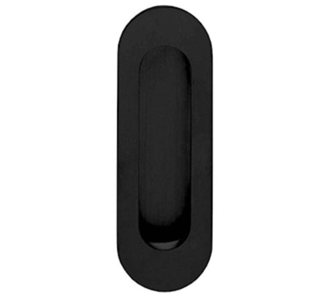 Intersteel Schuifdeurkom ovaal 120x40mm verdekt zwart