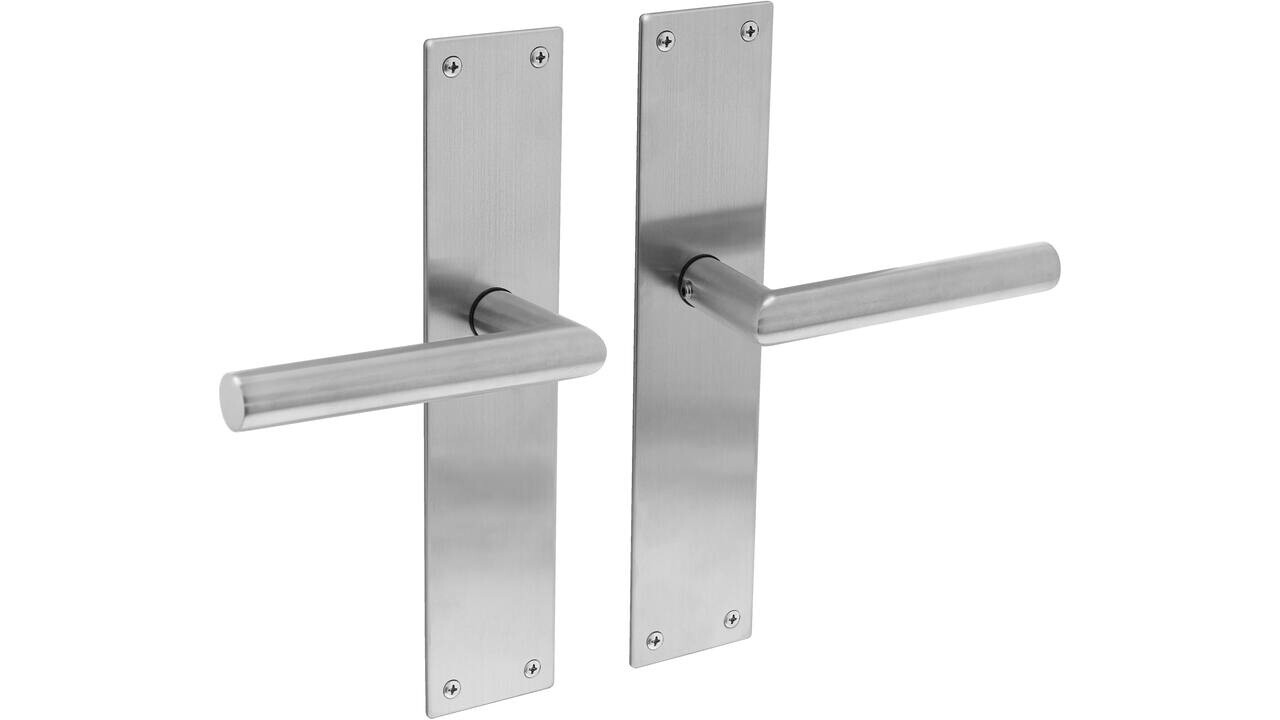 Intersteel Deurkruk Jura met schild rechthoekig 250x55x2mm blind rvs