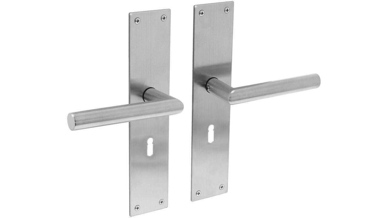 Intersteel Deurkruk Jura met schild rechthoekig 250x55x2mm blind rvs