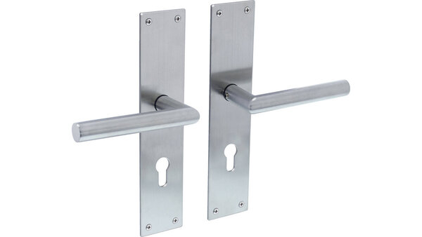 Intersteel Deurkruk Jura met schild rechthoekig 250x55x2mm blind rvs